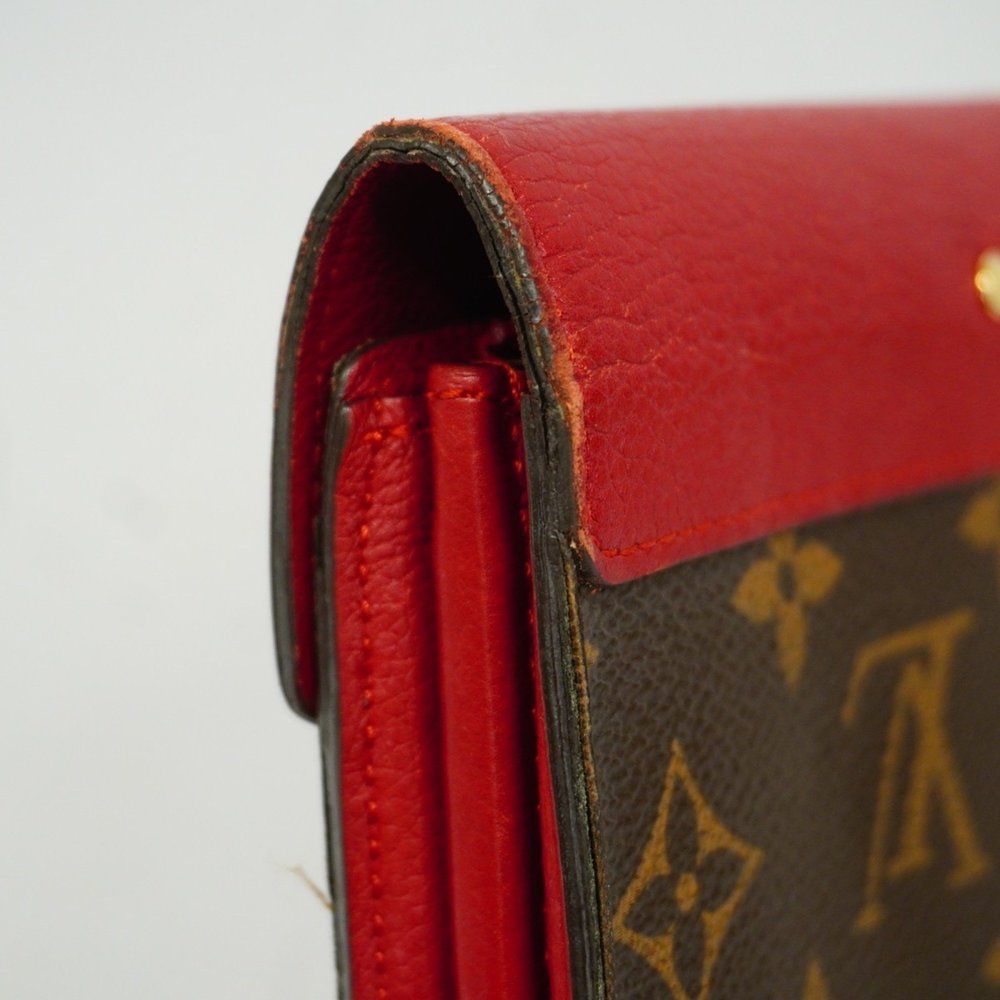 Louis Vuitton Long Wallet Monogram Portefeuille Pallas M58414 Brown Cerise La... - Picture 7 of 15